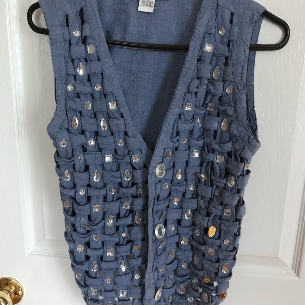 Cotton glittery vest